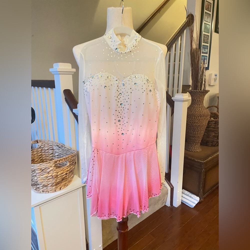 Pink and White Rhinestone Dress